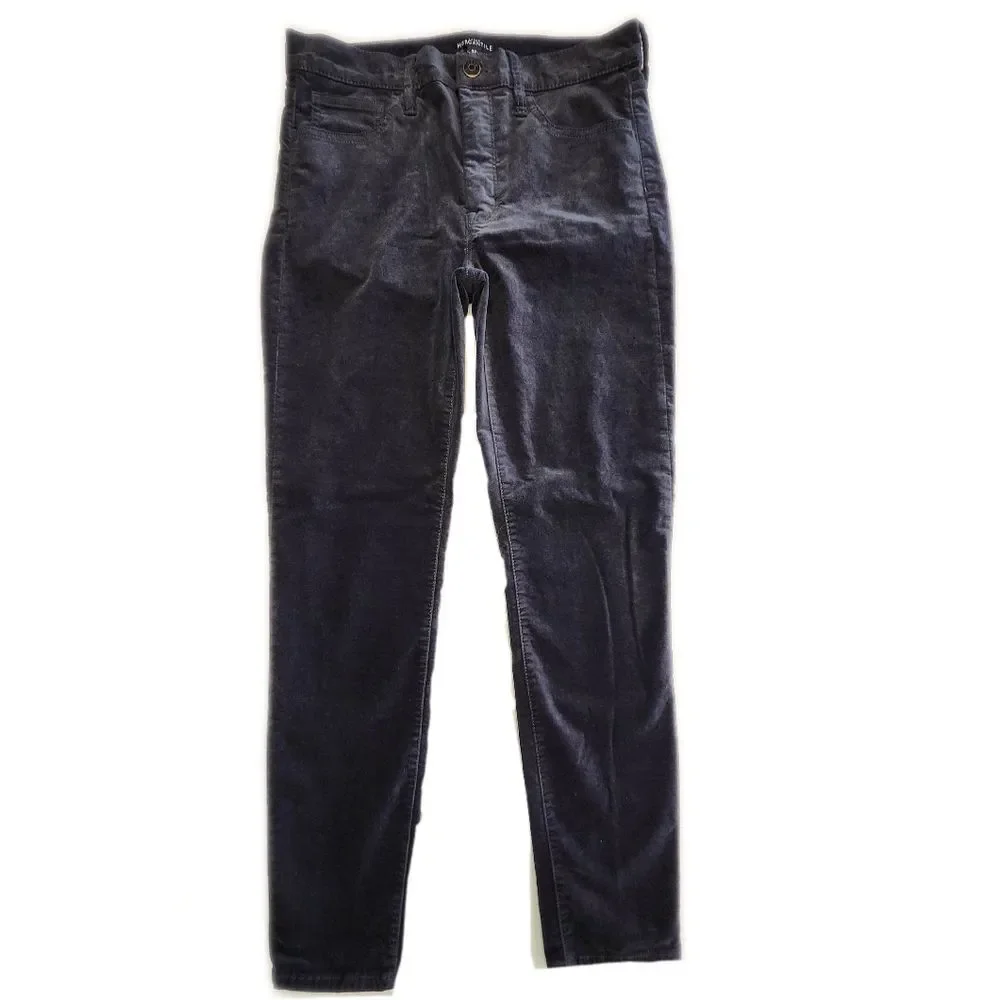 J. Crew Mercantile Charcoal Gray Velvet Skinny Jeans, 28